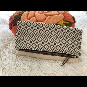 NWOT Tribe Alive black and white woven clutch